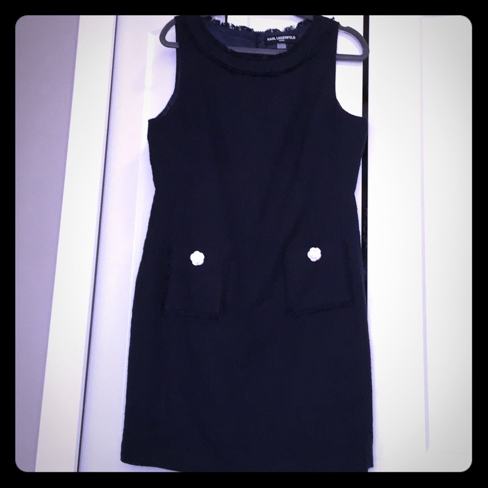 Karl Lagerfeld Navy Sheath Dress
